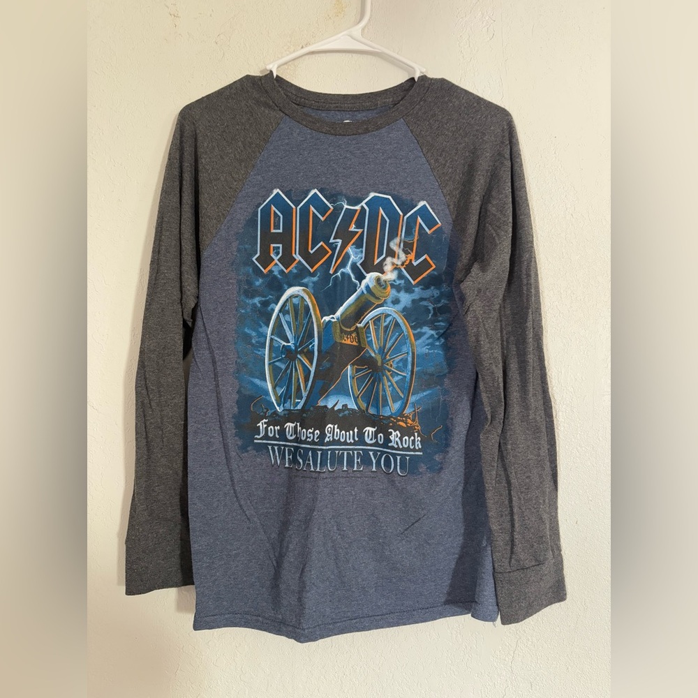 ACDC Liquid Blue Shirt Raglan For Those About To Rock